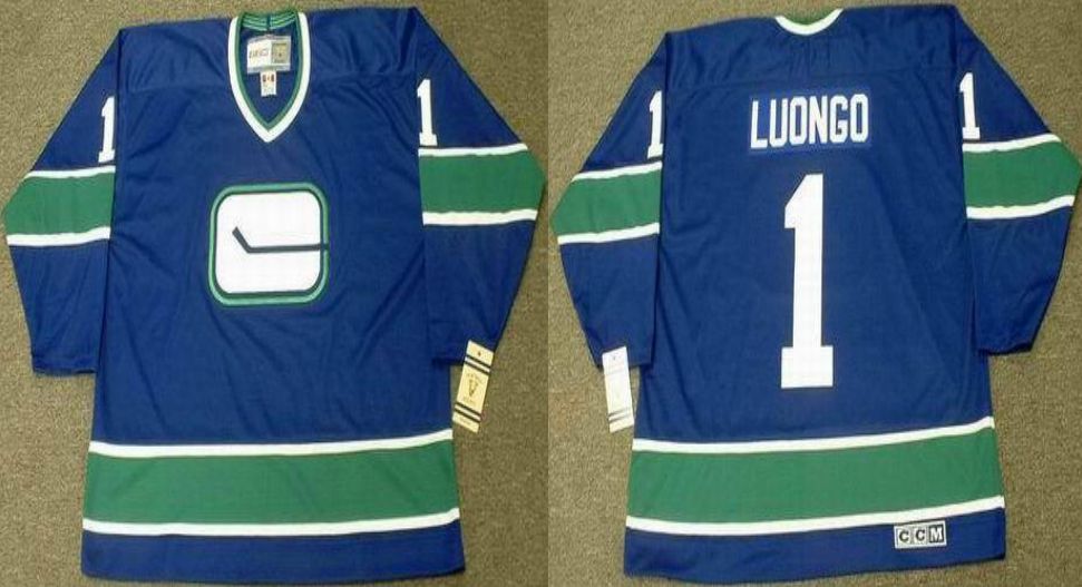2019 Men Vancouver Canucks #1 Luongo Blue CCM NHL jerseys->vancouver canucks->NHL Jersey